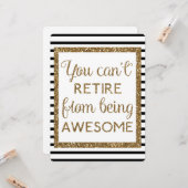 金ゴールドグリッターとブラックリタイアモダンメント カード (正面/裏面インサイチュ)