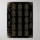 金ゴールドグリッターとブラック – 15座席表 ポスター (正面)