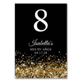 金ゴールドグリッターとブラックMis XV Anos テーブルナンバー (裏面)