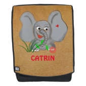 金ゴールドグリッターとベビーゾウ バックパック (正面)