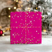 金ゴールドグリッターとホットピンク ラッピングペーパーシート