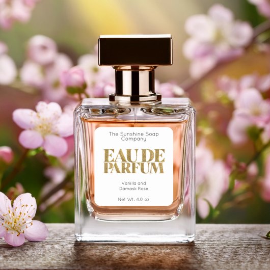 金ゴールドグリッターとホワイトオーデパルファムラベル スクエアシール