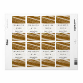 金ゴールドグリッターとホワイトスパークルエレガントワインラベル ラベル (フルシート)