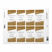 金ゴールドグリッターとホワイトスパークルエレガントワインラベル ラベル (フルシート)