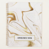 金ゴールドグリッターとホワイトマーブルアポイントメントブック プランナー手帳 (正面)