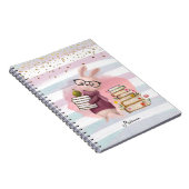 金ゴールドグリッターと水彩ピンク先生 ノートブック (右側)