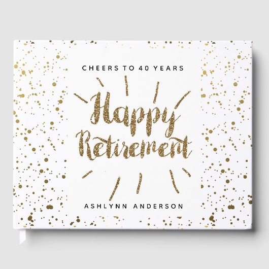 金ゴールドグリッターと水玉模様退職 ゲストブック (正面)