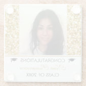 金ゴールドグリッターと白い火花 – 漸進法 ガラスコースター (裏面)