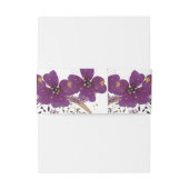 金ゴールドグリッターと紫結婚の花 招待状ベリーバンド (裏面例)