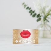 金ゴールドグリッターと赤唇ロイヤリティカード ロイヤリティカード (スタンド正面)