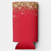 金ゴールドグリッターと赤40歳の誕生日 スリム缶クーラー (裏面)