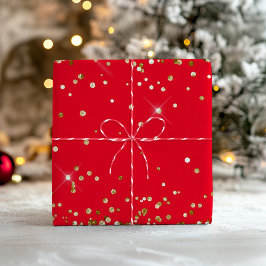 金ゴールドグリッターと赤 ラッピングペーパーシート