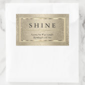 金ゴールドグリッターと金ゴールド長方形シール 長方形シール (バッグ)