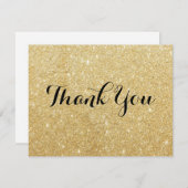 金ゴールドグリッターと黒サンキューカード (正面/裏面)