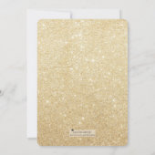 金ゴールドグリッターとChevron Bridal Shower Invitation 招待状 (裏面)
