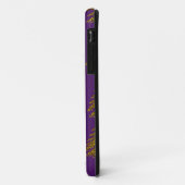 金ゴールドグリッターのクリスマスツリー紫の背景 Case-Mate iPhoneケース (裏面/左)