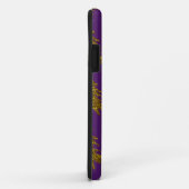 金ゴールドグリッターのクリスマスツリー紫の背景 Case-Mate iPhoneケース (裏面/右)