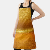 金ゴールドグリッターのヴィンテージライトテクスチャ。クリスマスの祝祭日 エプロン (インサイチュ)