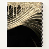 金ゴールドグリッターの乾燥と光線、金ゴールド名 ノートブック (裏面)