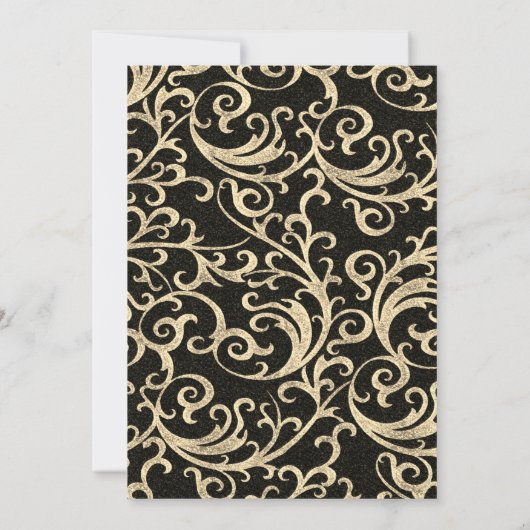 金ゴールドグリッターの卒業キャップの渦巻き型卒業パーティー 招待状 (裏面)