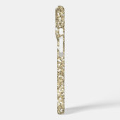 金ゴールドグリッターの宝石(名前とMongram付き) Case-Mate iPhoneケース (裏面 / 左)