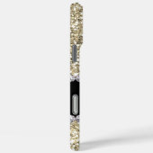 金ゴールドグリッターの宝石（名前とMongram付き） Case-Mate iPhoneケース (裏面 / 右)