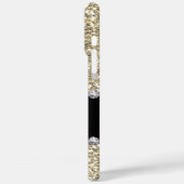 金ゴールドグリッターの宝石（名前とMongram付き） Case-Mate iPhoneケース (裏面 / 左)