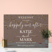 金ゴールドグリッターの後ずっと幸せに霜が降り結婚た アクリルサイン (ウェディング)