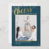 金ゴールドグリッターの応援から年末写真へ シーズンカード (正面)