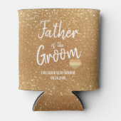 金ゴールドグリッターの新郎の父 缶クーラー (正面)