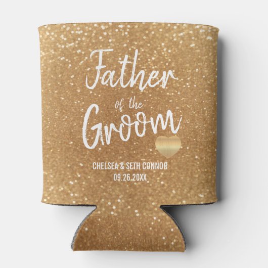 金ゴールドグリッターの新郎の父 缶クーラー (裏面)