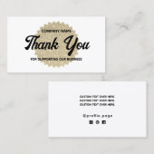 金ゴールドグリッターの検索サンキューカード 名刺 (正面/裏面)