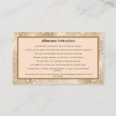 金ゴールドグリッターの点滅アフターケア指導  名刺 (裏面)