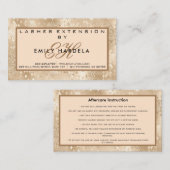 金ゴールドグリッターの点滅アフターケア指導  名刺 (正面/裏面)