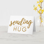 金ゴールドグリッターの社会的距離感ハグ カード (黄色い花)