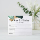 金ゴールドグリッターの結婚アドバイスウィッシュカード (スタンド正面)