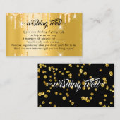 金ゴールドグリッターの良さを望結婚む エンクロージャーカード (正面/裏面)
