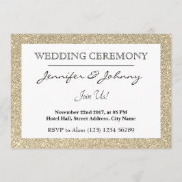 金ゴールドグリッターの薄額枠 招待状