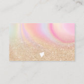 金ゴールドグリッターの虹大理石順序 名刺 (裏面)