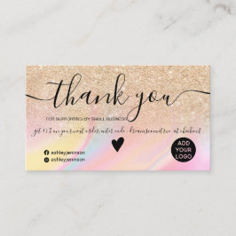 金ゴールドグリッターの虹大理石順序 名刺