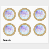 金ゴールドグリッターは月の水色にあなたを愛する ラウンドシール (シート)