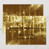 金ゴールドグリッターは私の花嫁になる 招待状 (正面/裏面)