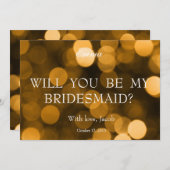 金ゴールドグリッターは私の花嫁になる 招待状 (正面/裏面)