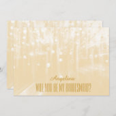 金ゴールドグリッターは私の花嫁のメイド？ 招待状 (正面/裏面)