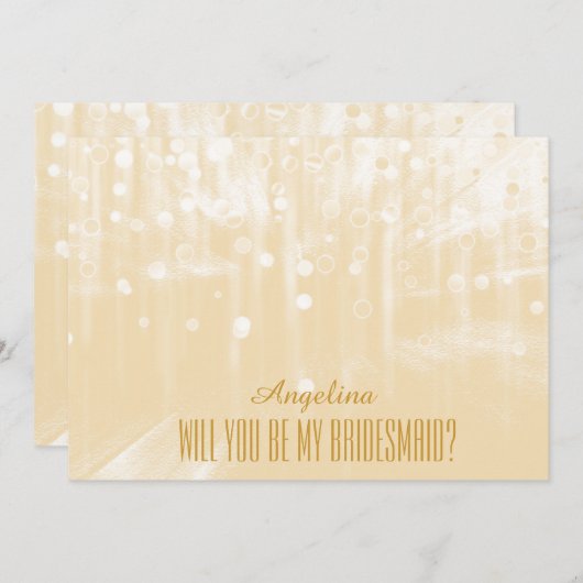 金ゴールドグリッターは私の花嫁のメイド？ 招待状 (正面/裏面)