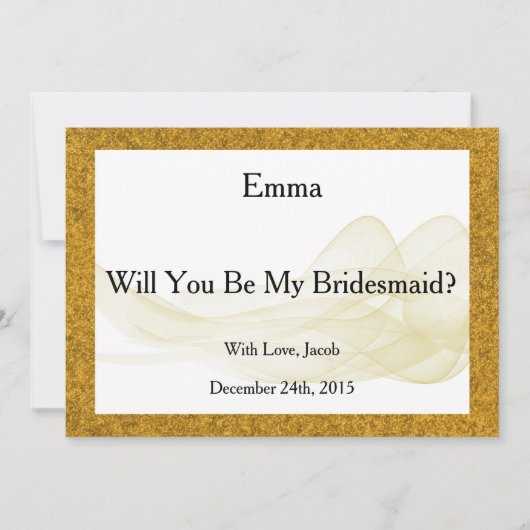 金ゴールドグリッターは私の花嫁抽象芸術 招待状 (正面)