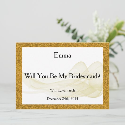 金ゴールドグリッターは私の花嫁抽象芸術 招待状 (スタンド正面)