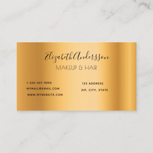 金ゴールドグリッターは金属メイクアップヘアを乾燥させる 名刺 (裏面)