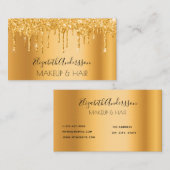 金ゴールドグリッターは金属メイクアップヘアを乾燥させる 名刺 (正面/裏面)