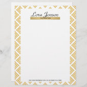 金ゴールドグリッターひし形(白い背景) レターヘッド (正面/裏面)